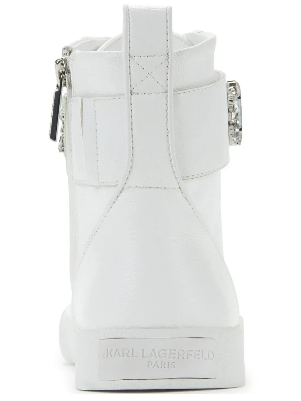 Karl Lagerfeld Paris Womens Jeren Buckled High-Top Sneakers Jeweled Size 7.5 NEW